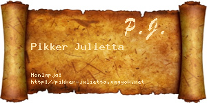 Pikker Julietta névjegykártya